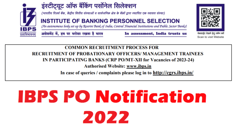 ibps po notification 2022