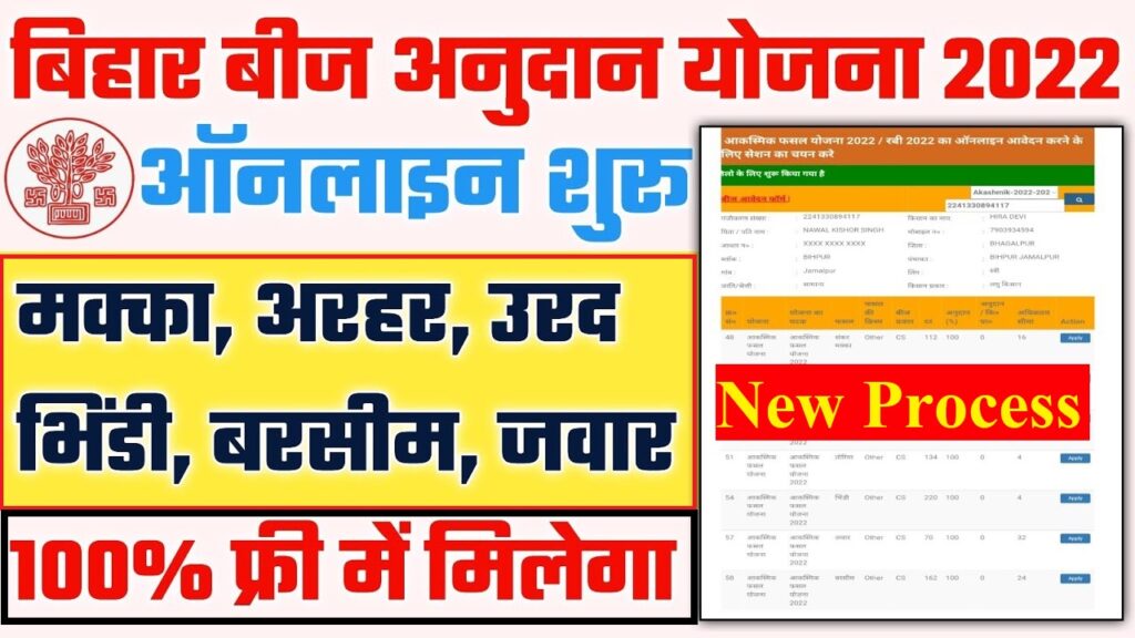 Bihar Bij Anudan Yojana Avedan Sarkari Yojna Apply