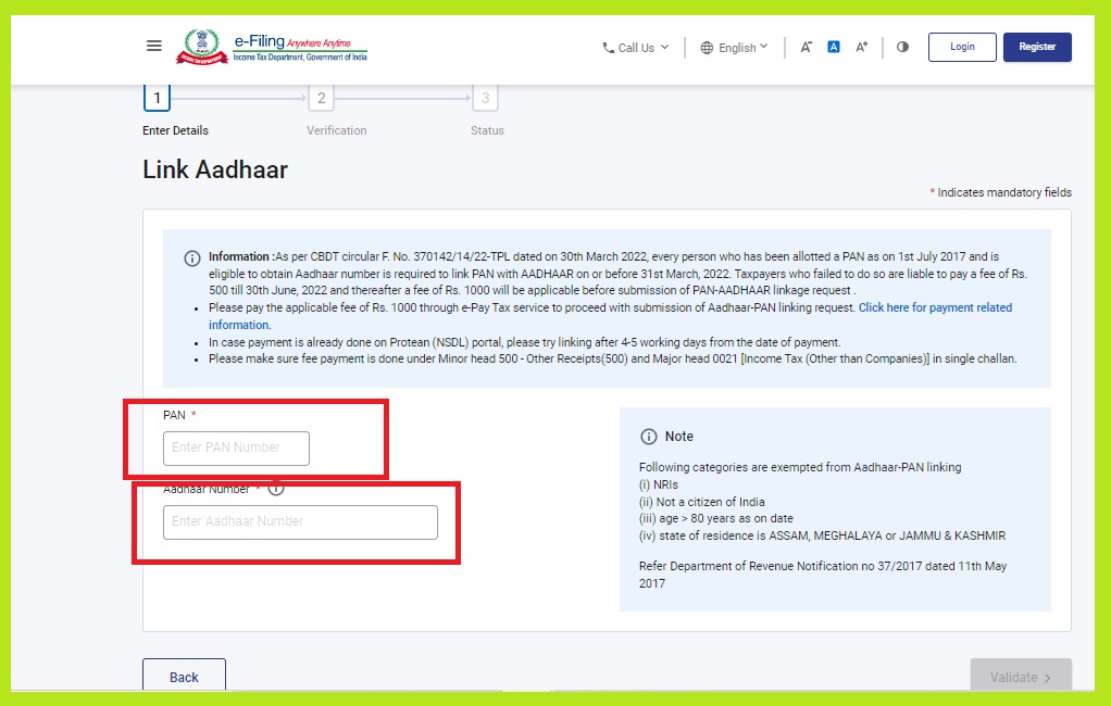 How To Link Aadhar Card With PAN Card Online