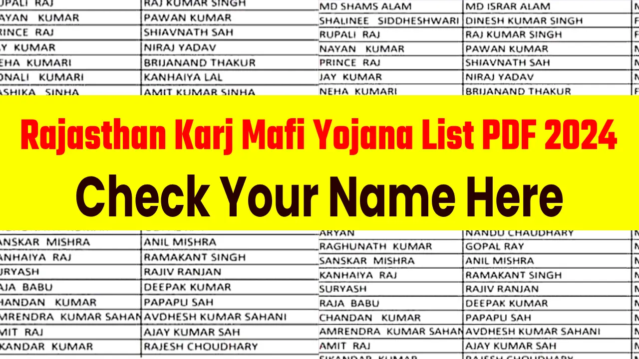 Rajasthan Karj Mafi Yojana List PDF 2024, Check Your Name Here